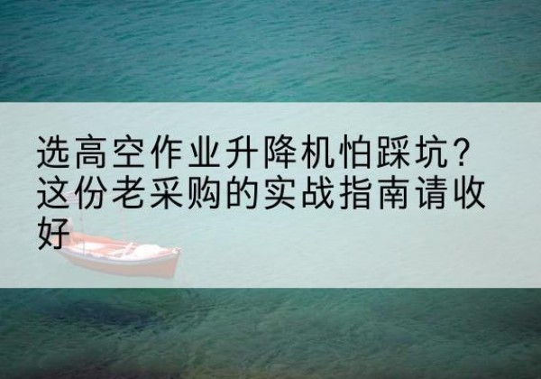 沙洋高空作业升降机厂家推荐-选高空作业升降机怕踩坑？这份老采购的实战指南请收好